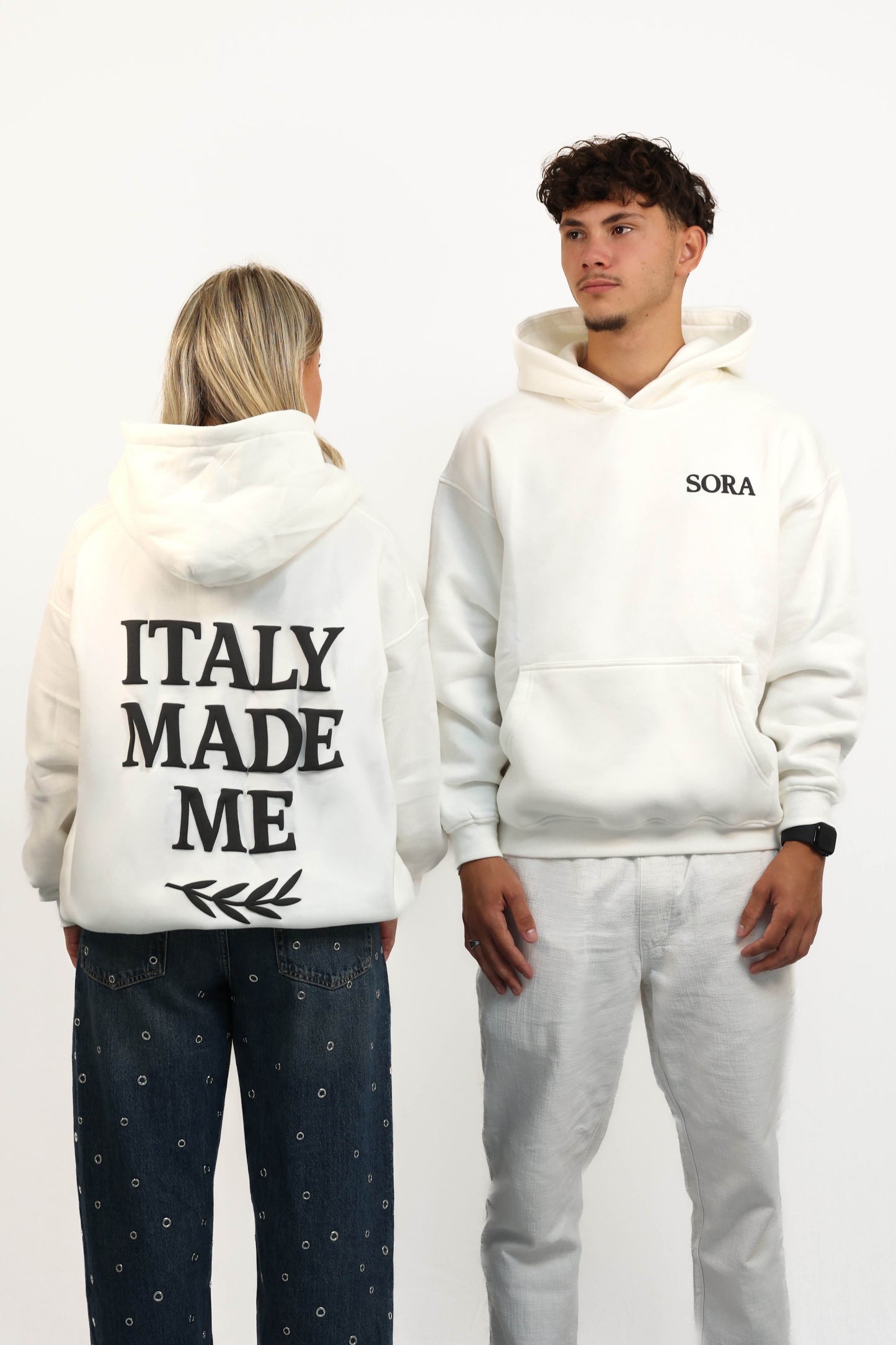 SORA Unisexe - Sweat Blanc Oversize - 100% coton