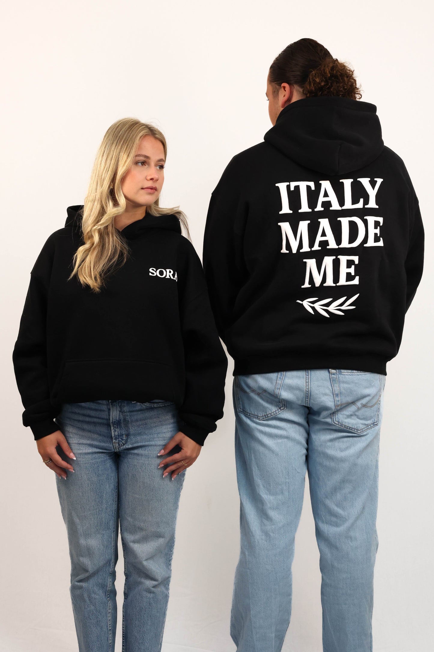 SORA Unisexe - Sweat Noir Oversize - 100% coton