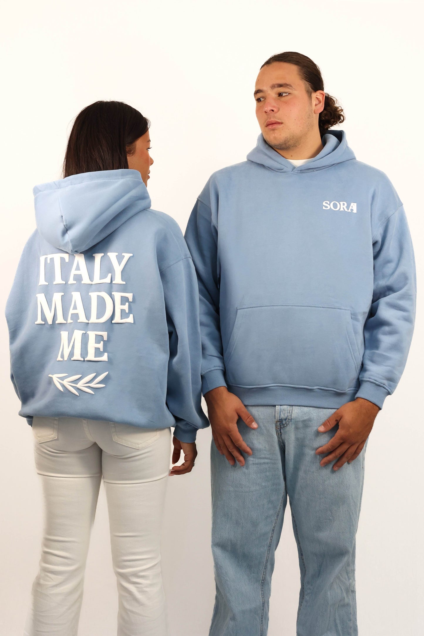 SORA Unisexe - Sweat Bleu Oversize - 100% coton