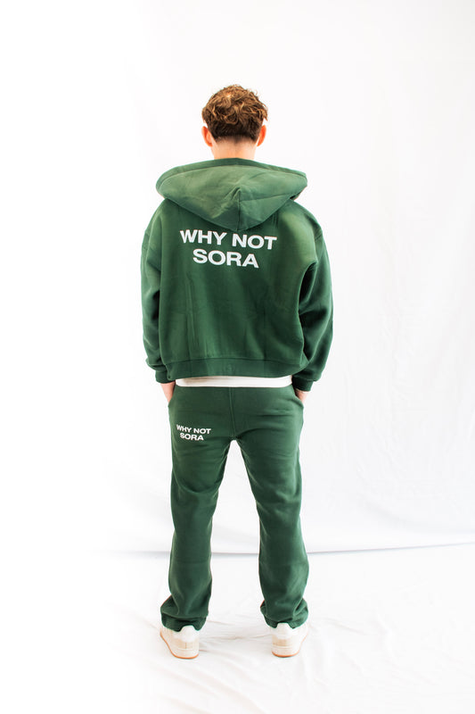SORA Unisexe - Jogging Vert - 100% coton