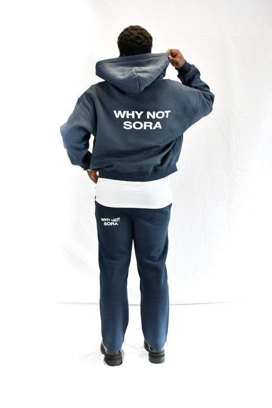SORA Unisexe - Jogging Bleu - 100 % Coton
