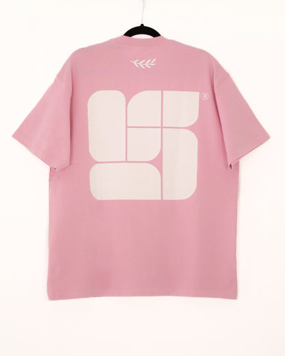 SORA Unisexe - T-shirt rose à manches courtes - Oversize - 100% coton