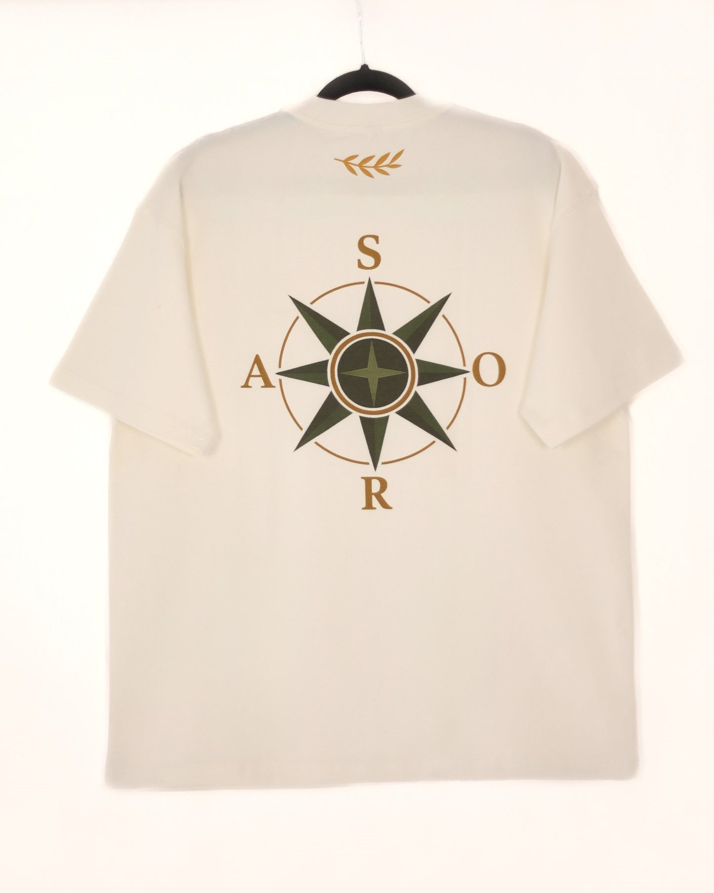 SORA Unisexe - T-shirt blanc et or à manches courtes - Oversize - 100% coton