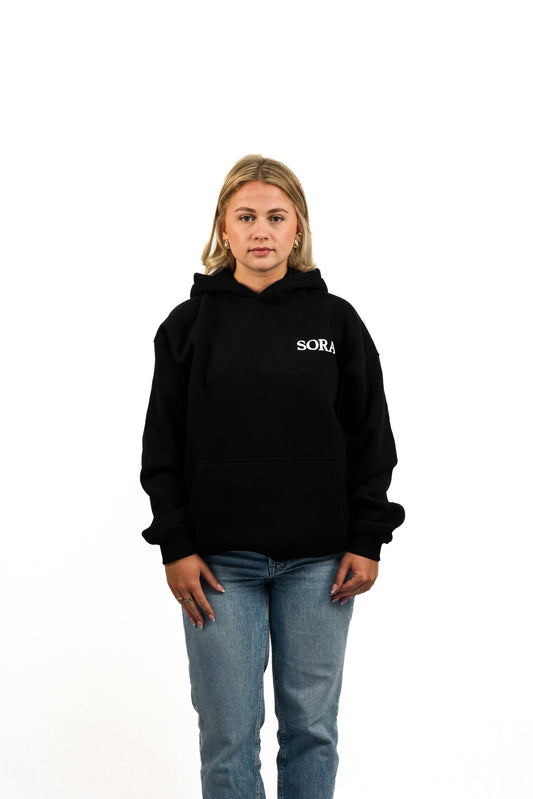 SORA Unisexe - Sweat Noir Oversize - 100% coton