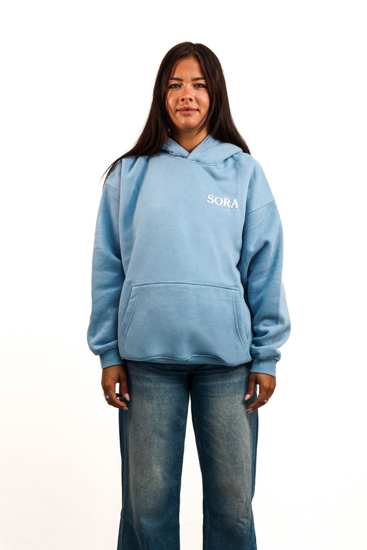 SORA Unisexe - Sweat Bleu Oversize - 100% coton